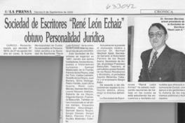 Sociedad de escritores "René León Echaiz" obtuvo personalidad jurídica Sociedad de escritores "René León Echaiz" obtuvo personalidad jurídica