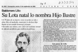 Su Lota natal lo nombra Hijo Ilustre  [artículo]