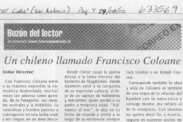 Un chileno llamado Francisco Coloane <artículo> Antonio Horvath Kiss Un chileno llamado Francisco Coloane <artículo> Antonio Horvath Kiss