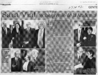 Sara Vial recibe premio de la Academia  [artículo]