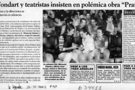 Fondart y teatristas insisten en polémica obra "Prat"  [artículo] Leopoldo Pulgar