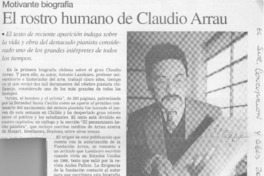 El rostro humano de Claudio Arrau  [artículo]