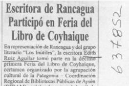 Escritora de Rancagua participó en Feria del Libro de Coyhaique  [artículo]