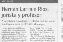 Hernán Larraín Ríos jurista y profesor  [artículo]