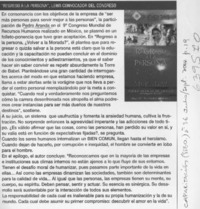 "Regreso a la persona", lema convocador del Congreso  [artículo]