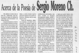Acerca de la poesía de Sergio Moreno Ch.  [artículo]