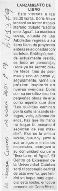 Lanzamiento de libro  [artículo]
