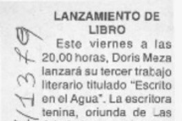 Lanzamiento de libro  [artículo]