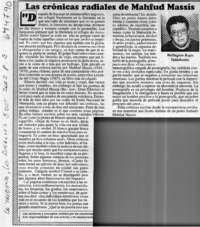 Las crónicas radiales de Mahfud Massis  [artículo] Wellington Rojas Valdebenito