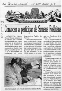 Convocan a participar de semana Rokhiana  [artículo]