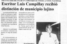 Escritor Luis Campillay recibió distinción de municipio lajino  [artículo]