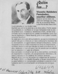 Vicente Huidobro Fernández, escritor chileno