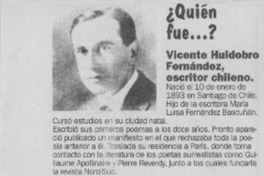 Vicente Huidobro Fernández, escritor chileno