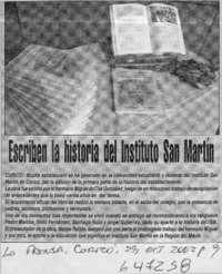 Escriben la historia del Instituto San Martín  [artículo]