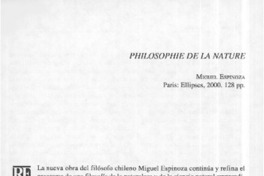 Philosophie de la nature Philosophie de la nature