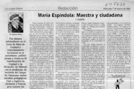 María Espíndola, maestra y ciudadana María Espíndola, maestra y ciudadana