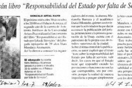 Lanzarán libro "Responsabilidad del Estado por falta de servicios"  [artículo] Gonzalo Artal Hahn