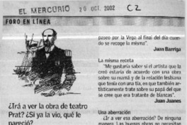 ¿Irá a ver la obra de teatro Prat? ¿si ya la vio, qué le pareció ¿Irá a ver la obra de teatro Prat? ¿si ya la vio, qué le pareció