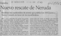 Nuevo rescate de Neruda  [artículo]
