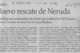 Nuevo rescate de Neruda  [artículo]