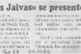 Libro sobre "Los Jaivas" se presentó al público  [artículo]