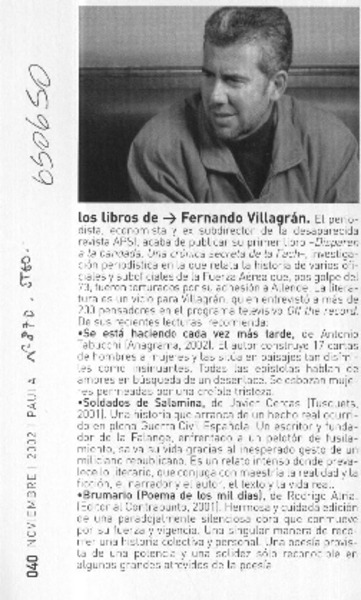 Los libros de Fernando Villagrán  [artículo]