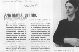 Ana María del Río, escritora, directora del Sadel Ana María del Río, escritora, directora del Sadel