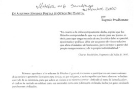 De algunos jóvenes poetas (y otros no tanto)  [artículo] Eugenio Prudhomme