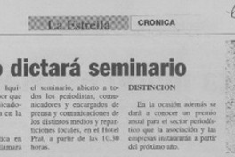 Patricia Verdugo dictará seminario  [artículo]