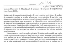 El crepúsculo de los sabios y la irrupción de los publicistas  [artículo] Bernardo Subercaseaux