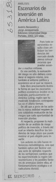 Escenarios de inversión en América Latina  [artículo]