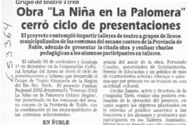 Obra "La niña en la palomera" cerró ciclo de presentaciones  [artículo]