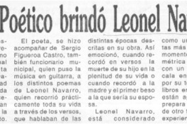 Recital poético brindó Leonel Navarro  [artículo]
