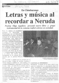 Letras y música al recordar a Neruda  [artículo]