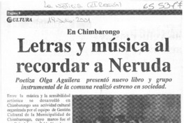 Letras y música al recordar a Neruda  [artículo]