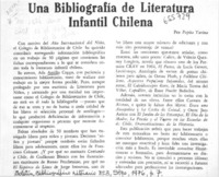 Una bibliografía de literatura infantil chilena.  [artículo] Pepita Turina.