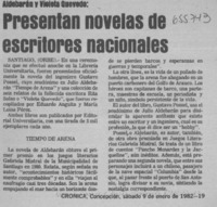 Presentan novelas de escritores nacionales.  [artículo]