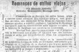 Romances de calles viejas.  [artículo] Antonio Cárdenas.