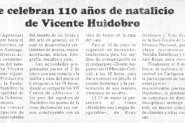 Se celebran 110 años de natalicio de Vicente Huidobro. Se celebran 110 años de natalicio de Vicente Huidobro.