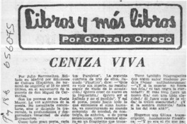 Ceniza viva.  [artículo] Gonzalo Orrego.