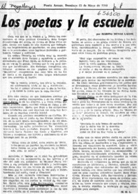 Los poetas y la escuela  [artículo] Marino Muñoz Lagos.