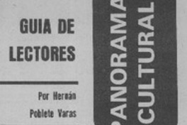 Guía de lectores  [artículo] Hernán Poblete Varas.