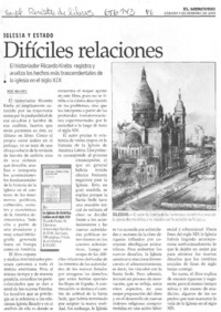 Difíciles relaciones.  [artículo] René Millar Carvacho.