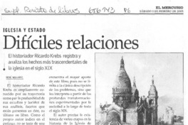 Difíciles relaciones.  [artículo] René Millar Carvacho.