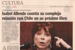 Isabel Allende cuenta su compleja relación con Chile en su próximo libro Isabel Allende cuenta su compleja relación con Chile en su próximo libro
