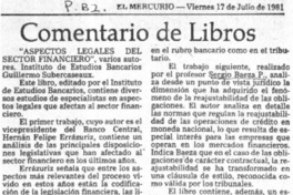 Aspectos legales del sector financiero.  [artículo]