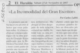 "La incomodidad del gran escritor"