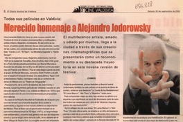 Merecido homenaje a Alejandro Jodorowsky. Merecido homenaje a Alejandro Jodorowsky.