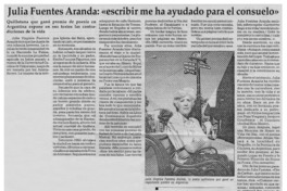 Julia Fuentes Aranda, "escribir me ha ayudado para el consuelo".