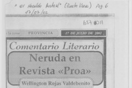 Neruda en revista "Proa" Neruda en revista "Proa"